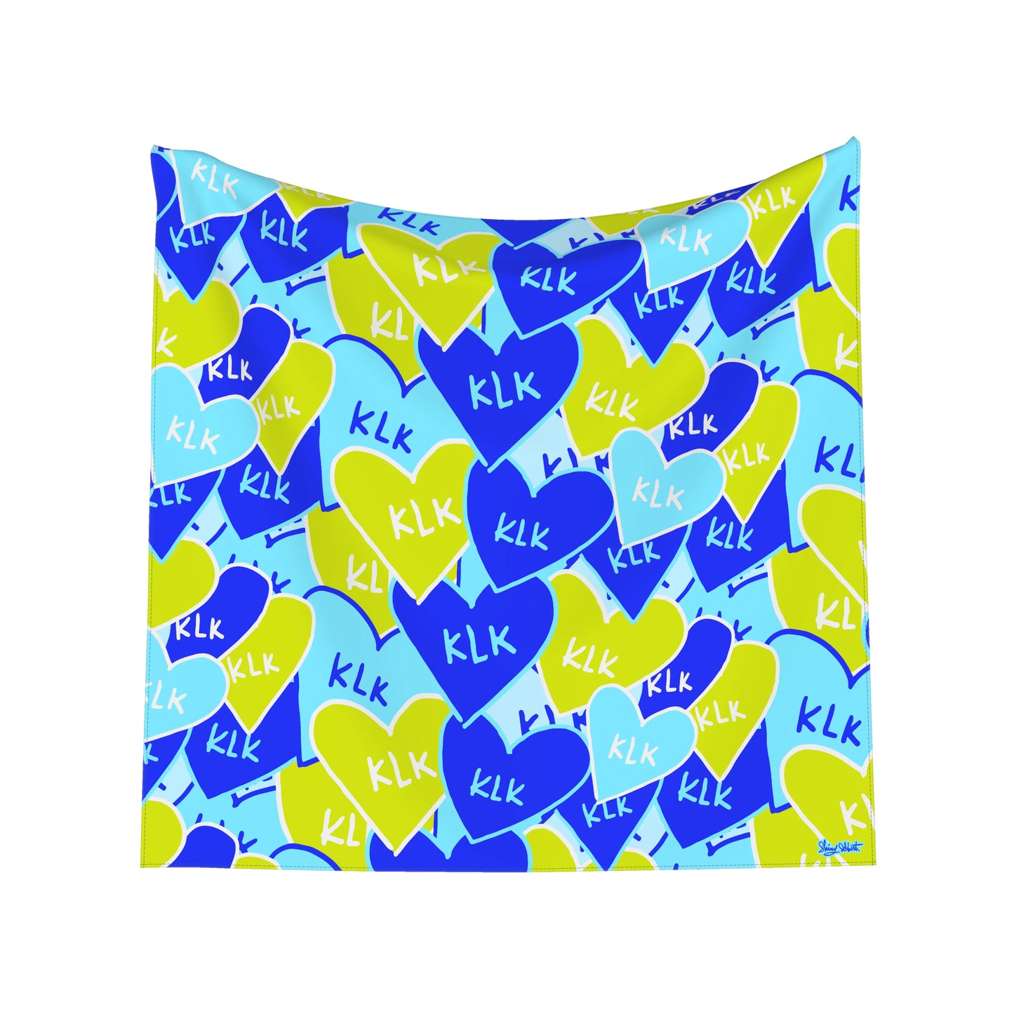 KLK Blue Hearts Square Scarf Bandana