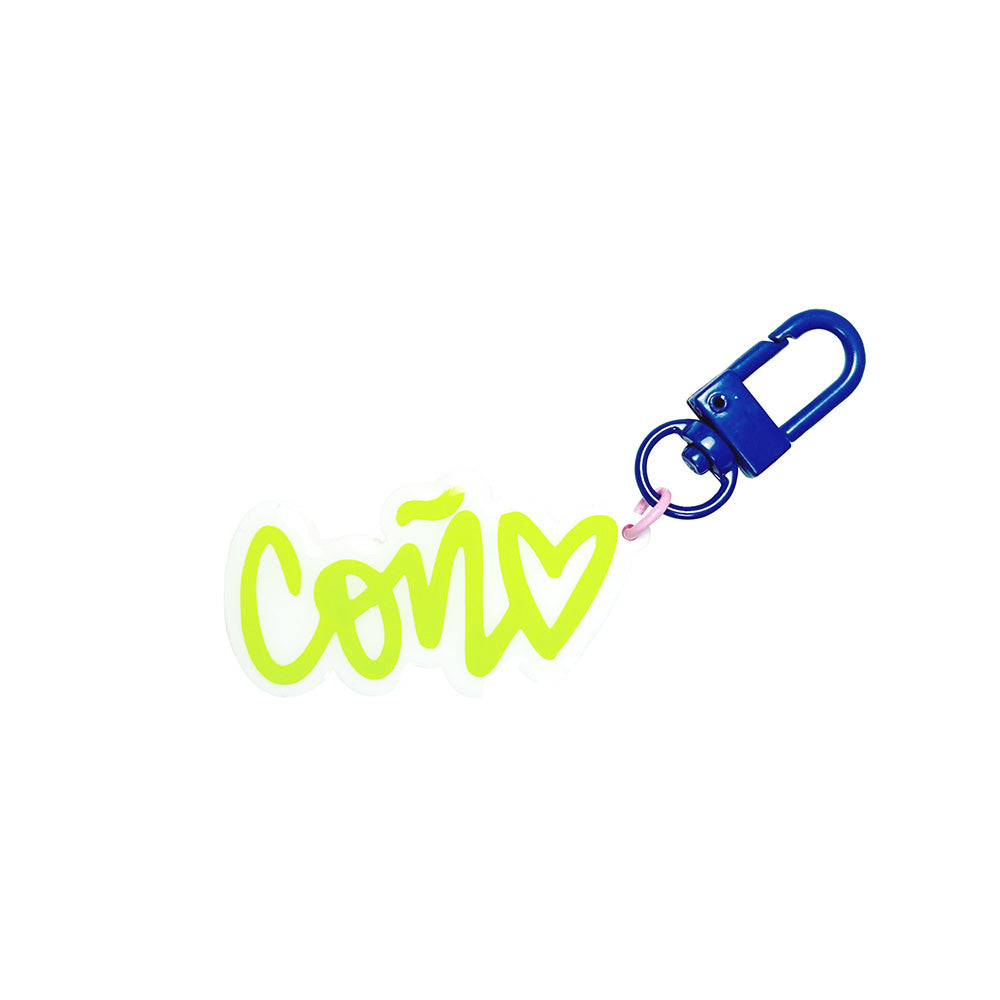 Green & White Con♥ Little Keychain Charm