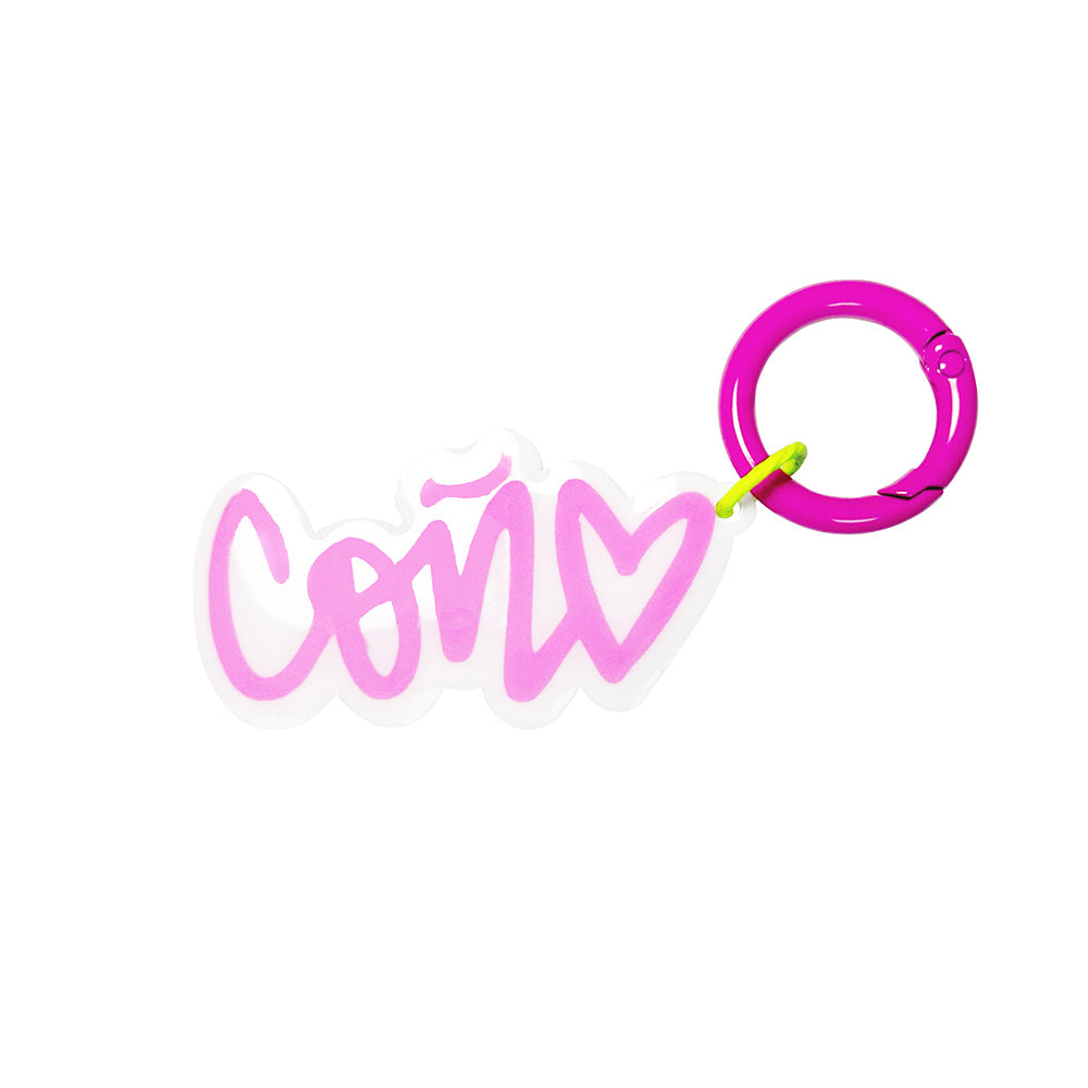 Pastel Pink & White Con♥ Little Keychain Charm