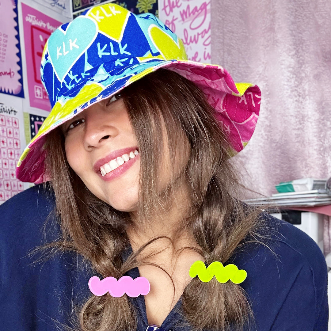 KLK Hearts REVERSIBLE Oversized Bucket Hat