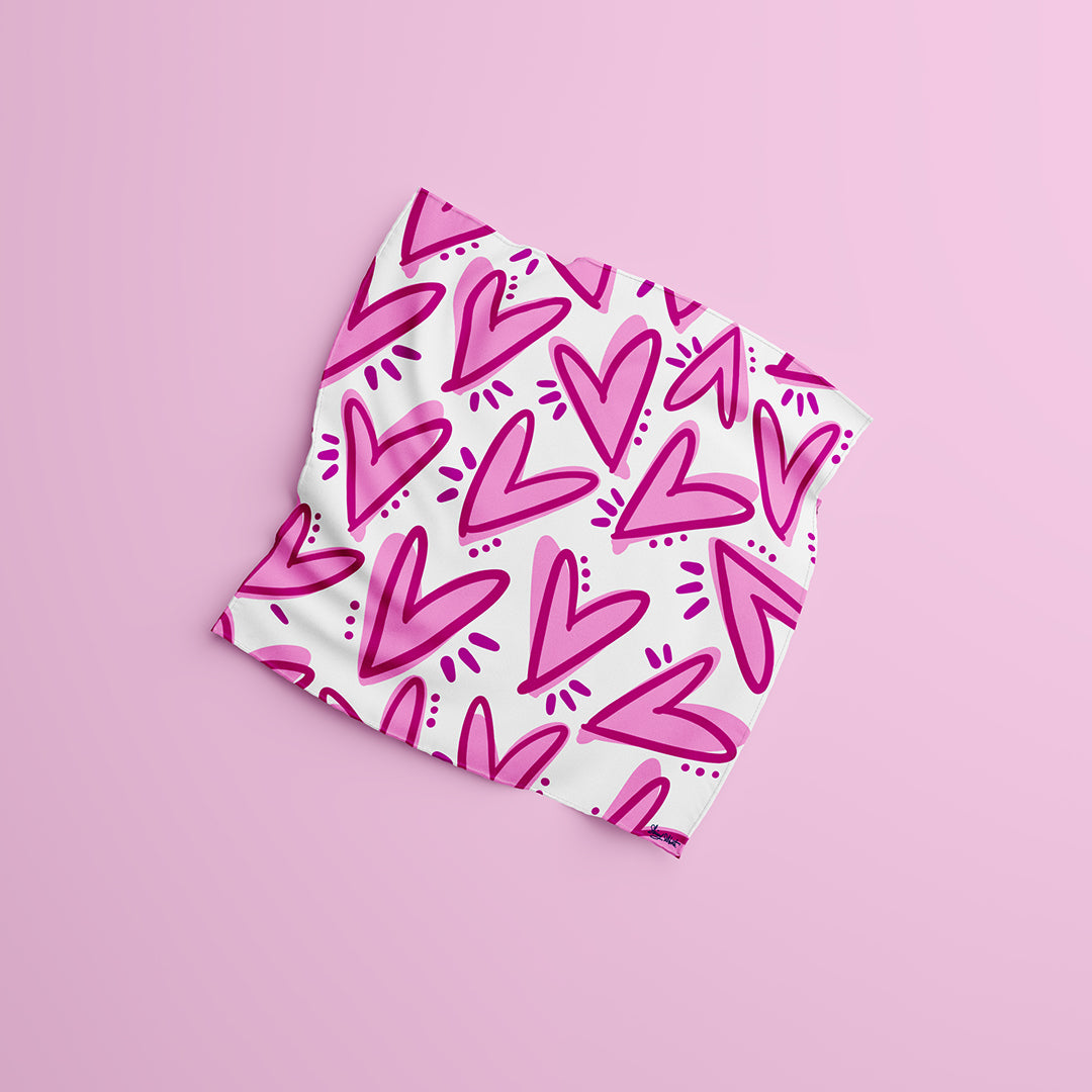 Hatteu Hearts Square Scarf Bandana