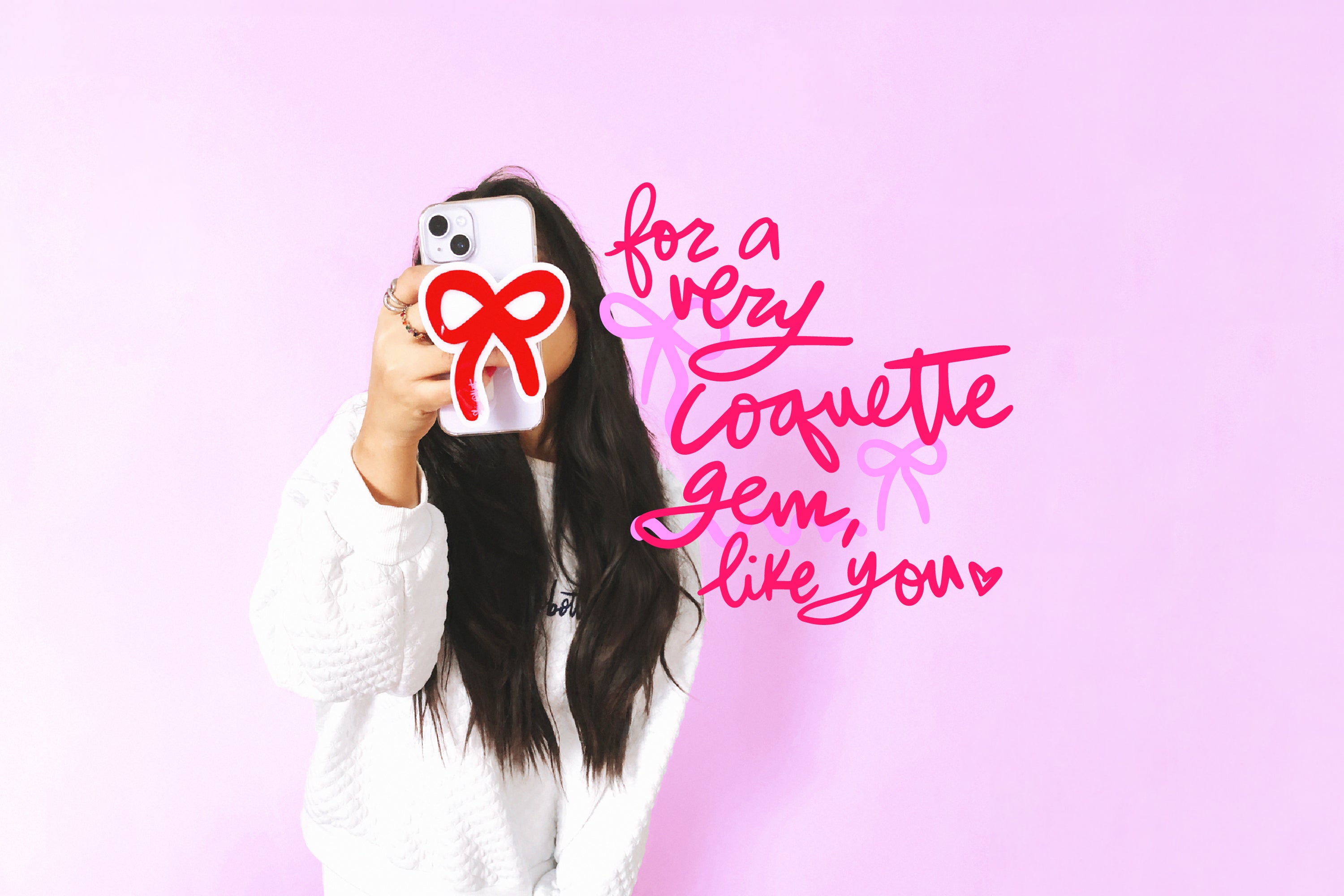 Red coquette bow popsocket by Shiny Abbott