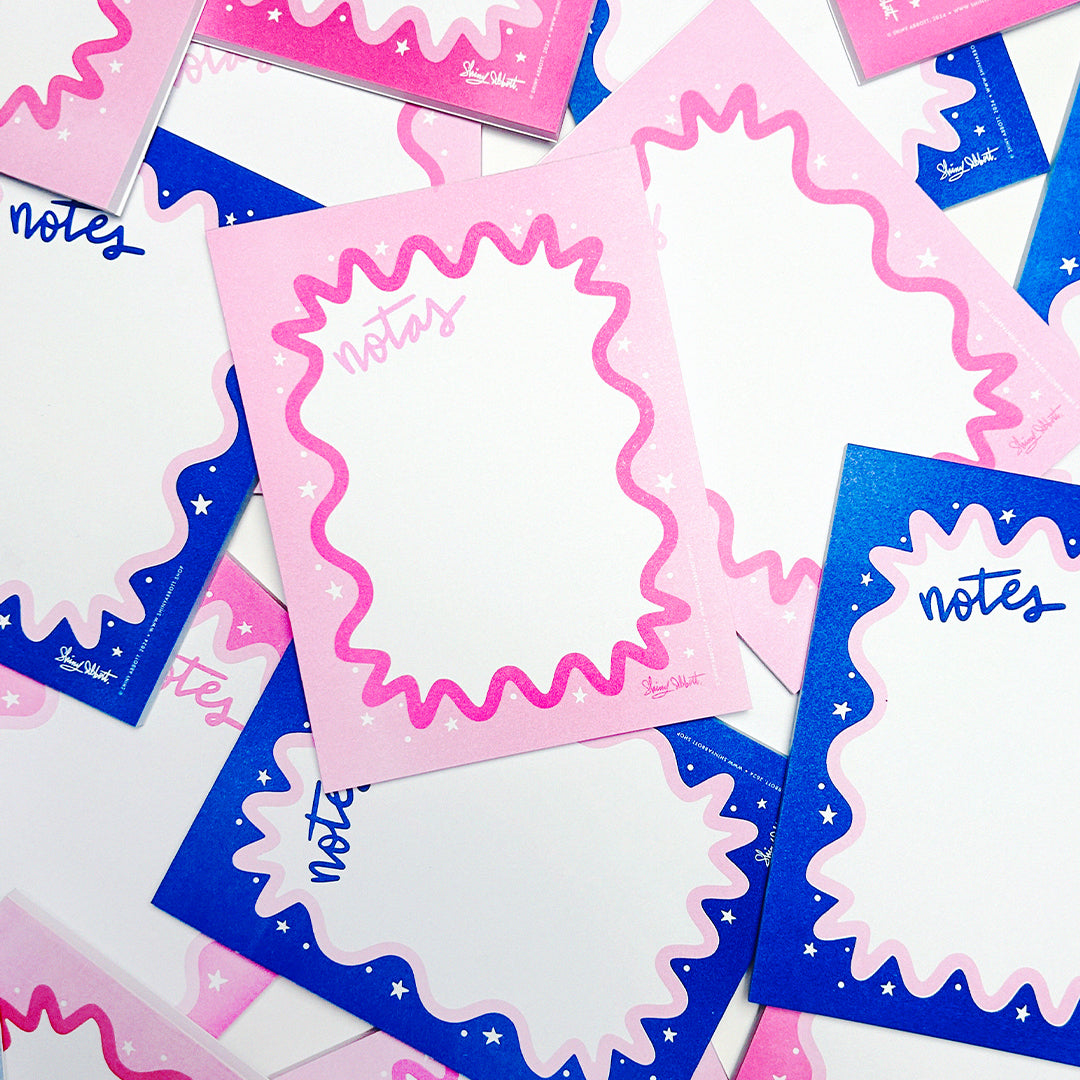 Pink & Blue "Notes" Notepad