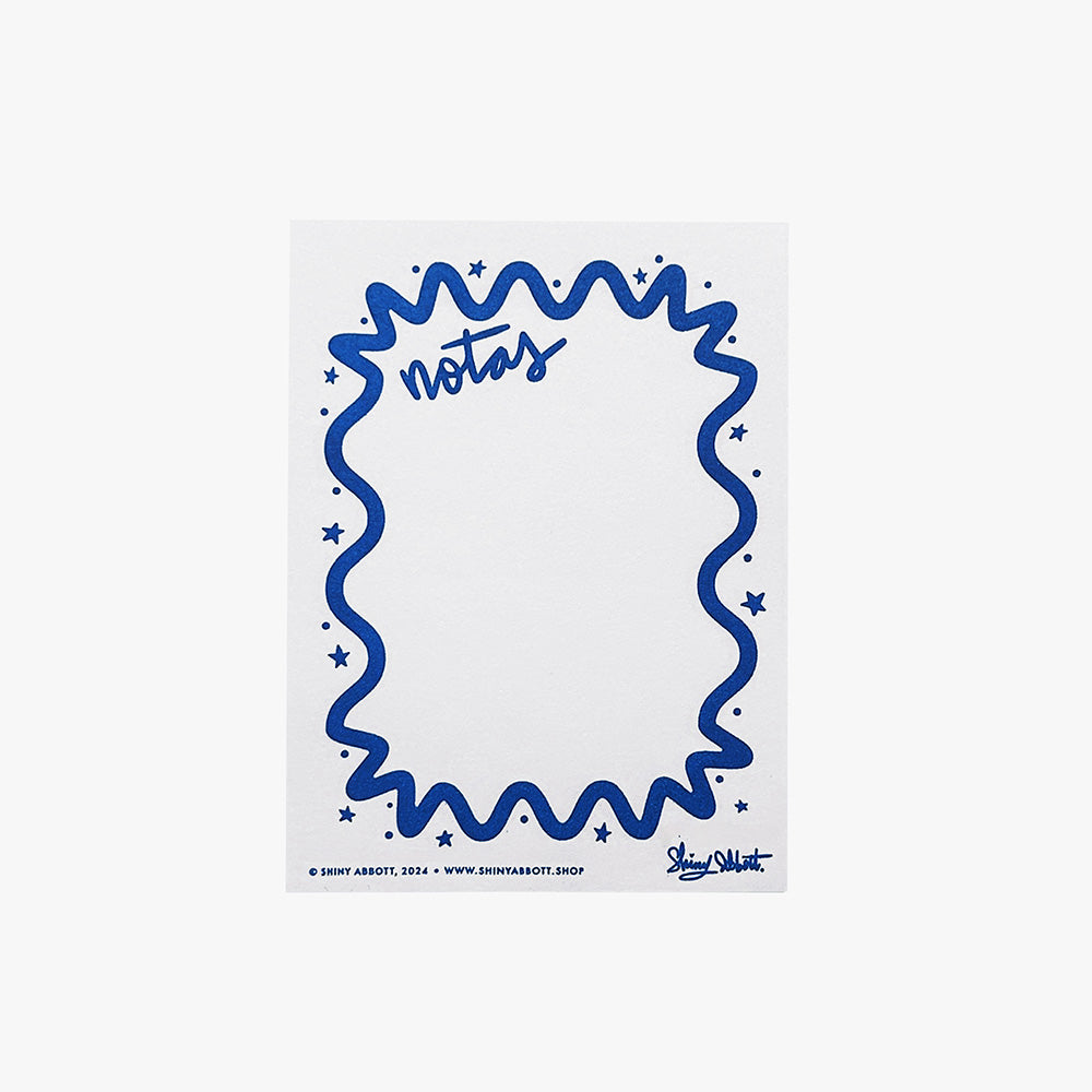 Blue "Notes" Mini Notepad