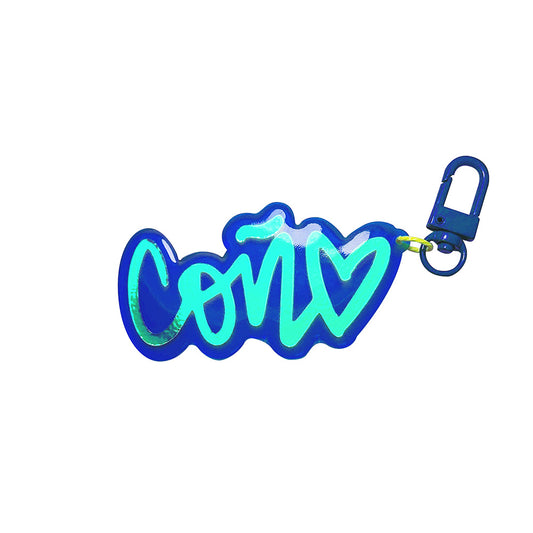 Holo Blue & Blue Con♥ Medium Keychain Charm