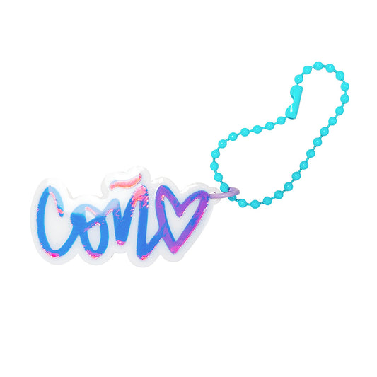 Holographic & White Con♥ Little Keychain Charm