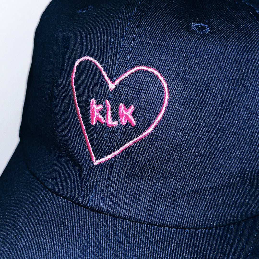 [PRE-ORDER] Navy Baseball Cap with Pink KLK Heart Embroidery