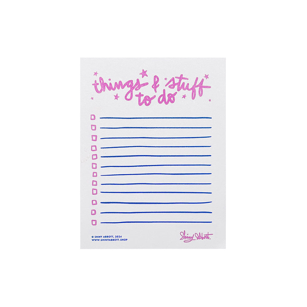 "Things & Stuff To Do" Mini Notepad