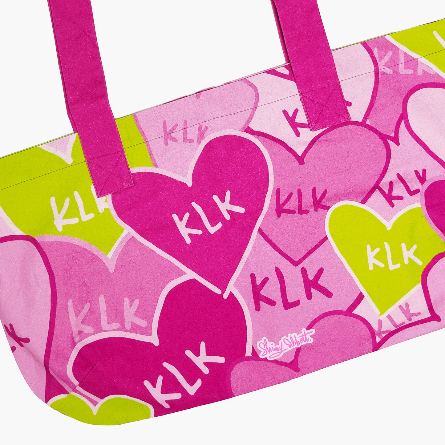 KLK Pink Hearts Extra Large Tote Bag