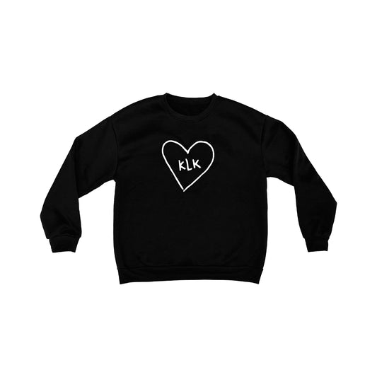 [PRE-ORDER] Black Oversized Thermal Sweater with White "KLK" Embroidery
